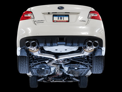AWE Touring Edition Exhaust for 2015+ VA WRX Sedan - Chrome Silver Quad Tips (102mm) image 2