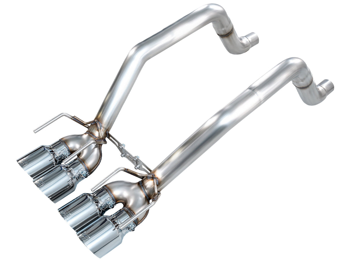 AWE Track Edition Axleback Exhaust for C6 Chevrolet Corvette 6.0L (2005-2007) and 6.2L (2008) - Chrome Silver Tips image 1