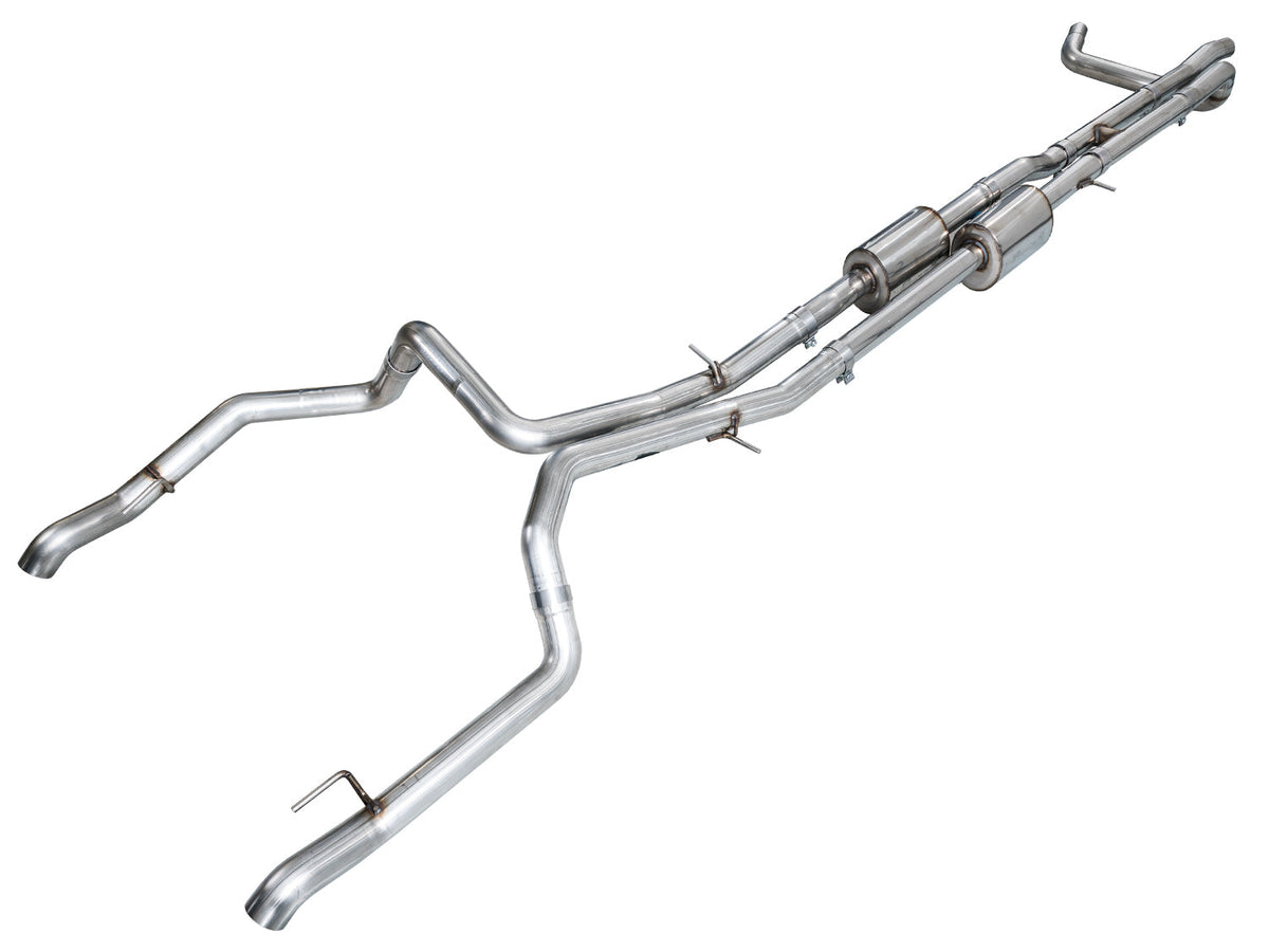 AWE 0FG Catback Split Rear Exit Exhaust for 4th Gen Silverado/Sierra 1500 6.2L (with bumper cutouts) - OE Tips image 1