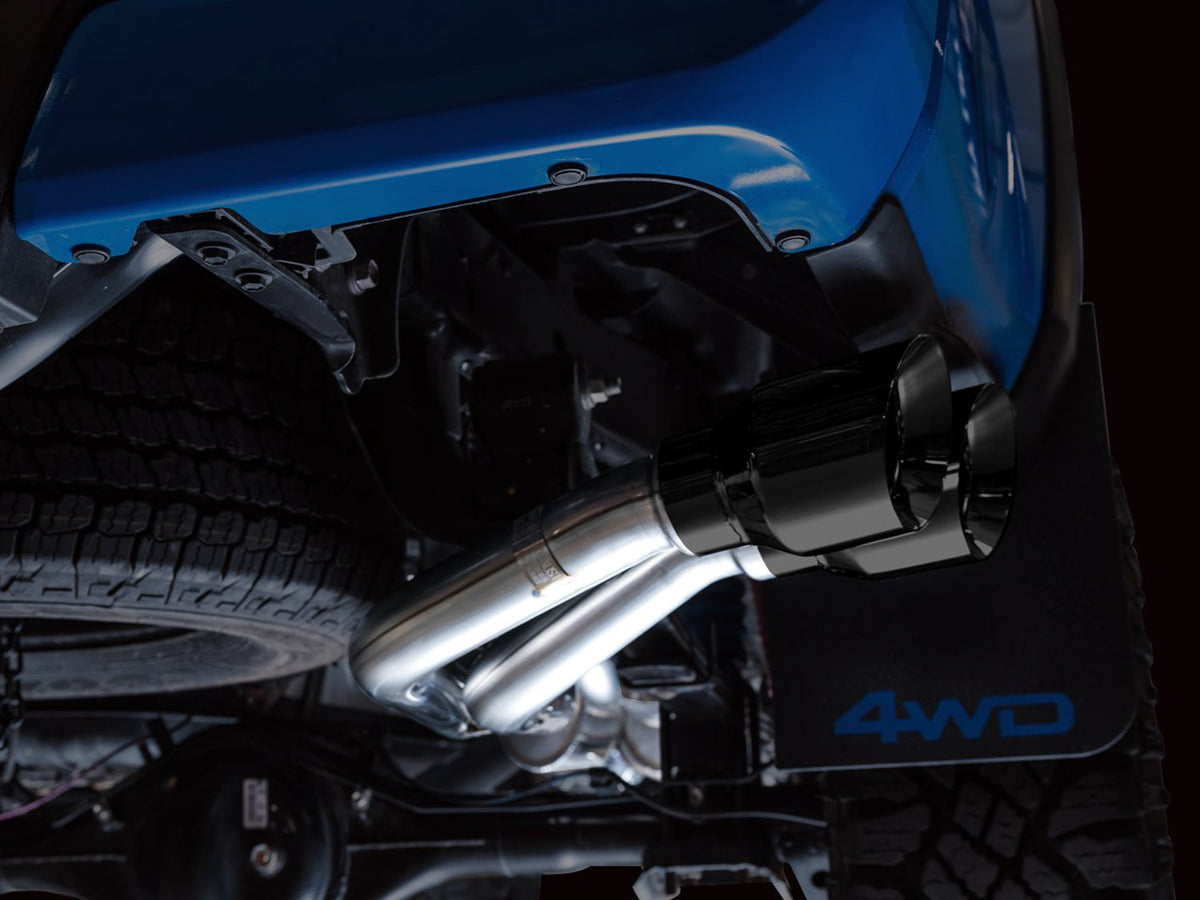 AWE 0FG Exhaust with BashGuard for 3rd Gen Tacoma - Dual Diamond Black Tips image 10