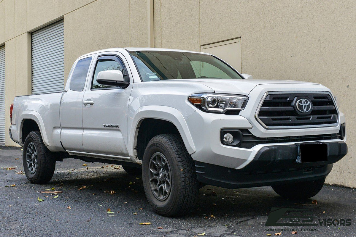 2016-Up Toyota Tacoma Extended Cab Window Visors Wind Deflectors Rain Guards image 4