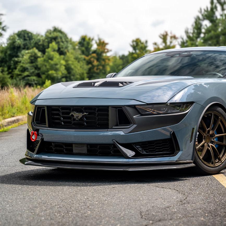 2024+ Ford Mustang Dark Horse DRY CARBON FIBER Front Splitter image 2