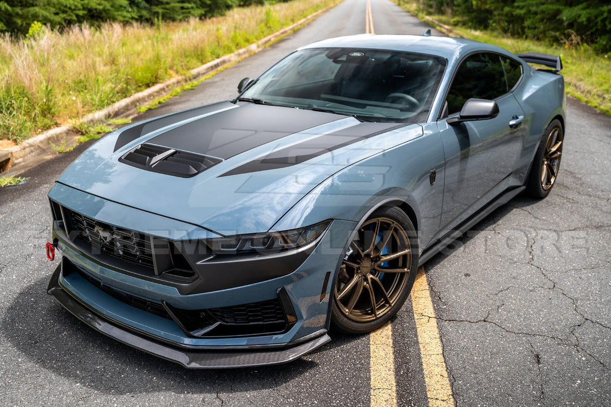 2024+ Ford Mustang Dark Horse DRY CARBON FIBER Front Splitter image 4