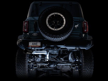 AWE 0FG Catback Exhaust for Ford Bronco with BashGuard™ - Single 5 Diamond Black Tip image 4