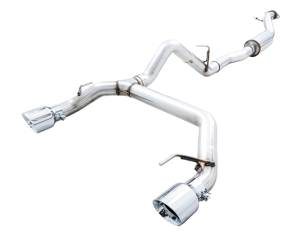 AWE 0FG Catback Exhaust for Ford Bronco with BashGuard™ - Dual 4.5 Chrome Silver Tips image 1