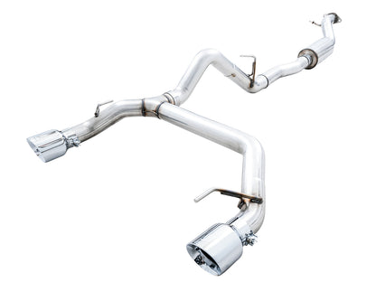 AWE 0FG Catback Exhaust for Ford Bronco with BashGuard™ - Dual 4.5 Chrome Silver Tips image 1