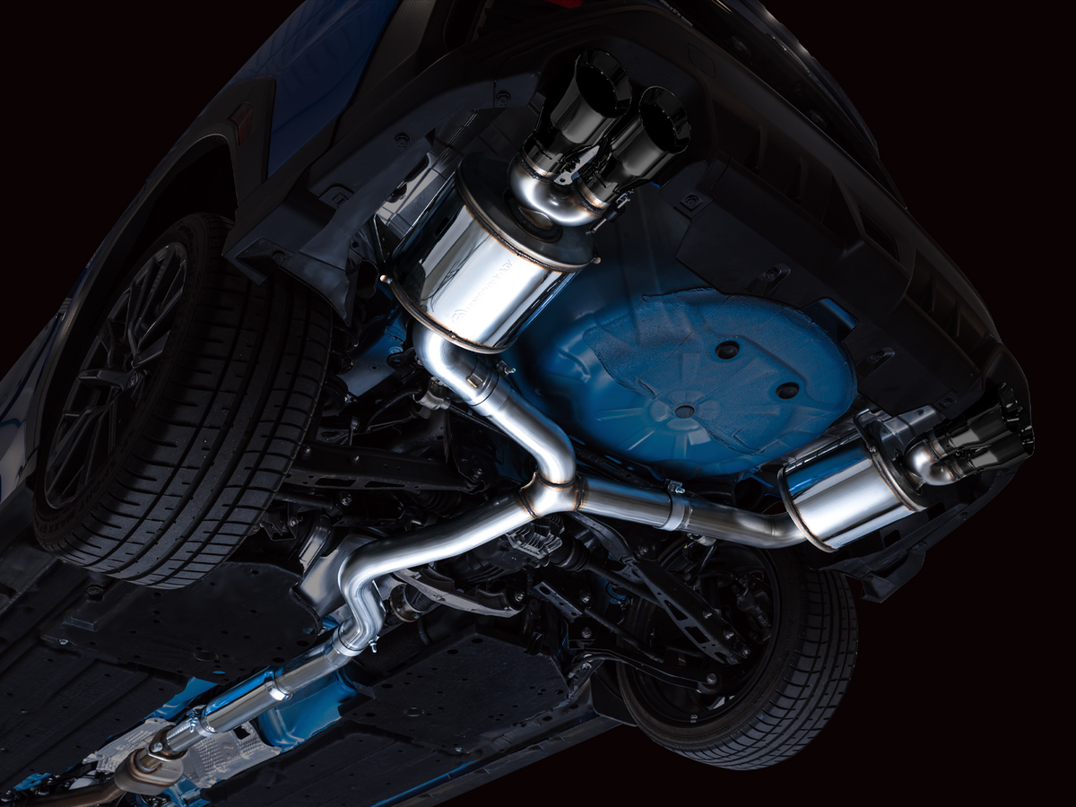 AWE Touring Edition Exhaust for VB Subaru WRX - Diamond Black Tips image 9