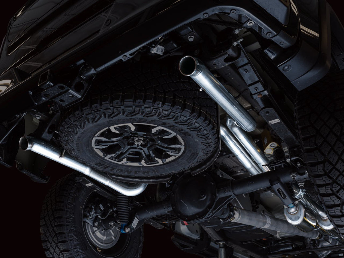 AWE 0FG Catback Exhaust for Silverado ZR2/Sierra AT4X - Dual Bashguard (no tips) image 5