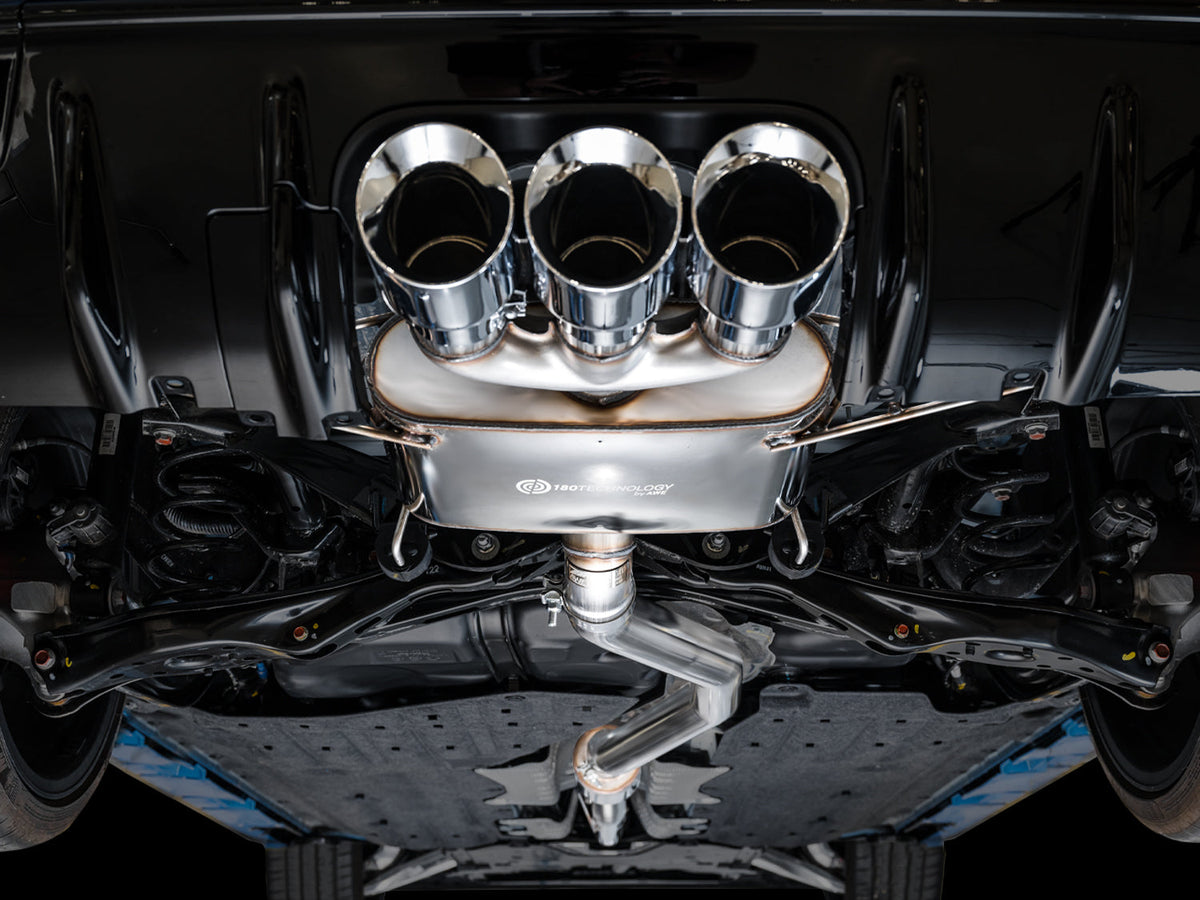AWE Touring Edition Exhaust for FL5 Civic Type R - Triple Chrome Silver Tips image 5