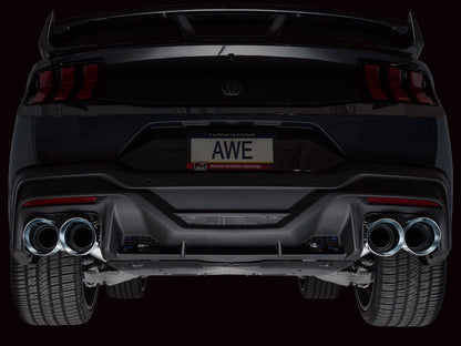 AWE Track Edition Exhaust for S650 Ford Mustang Dark Horse - Quad Chrome Silver Tips image 3