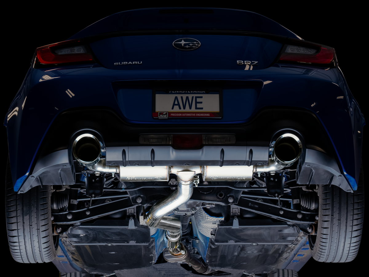 AWE Touring Edition Exhaust for Subaru BRZ / Toyota GR86 / Toyota 86 / Scion FR-S - Chrome Silver Tips image 2