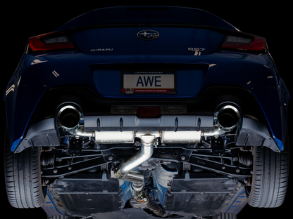 AWE Touring Edition Exhaust for Subaru BRZ / Toyota GR86 / Toyota 86 / Scion FR-S - Chrome Silver Tips image 2