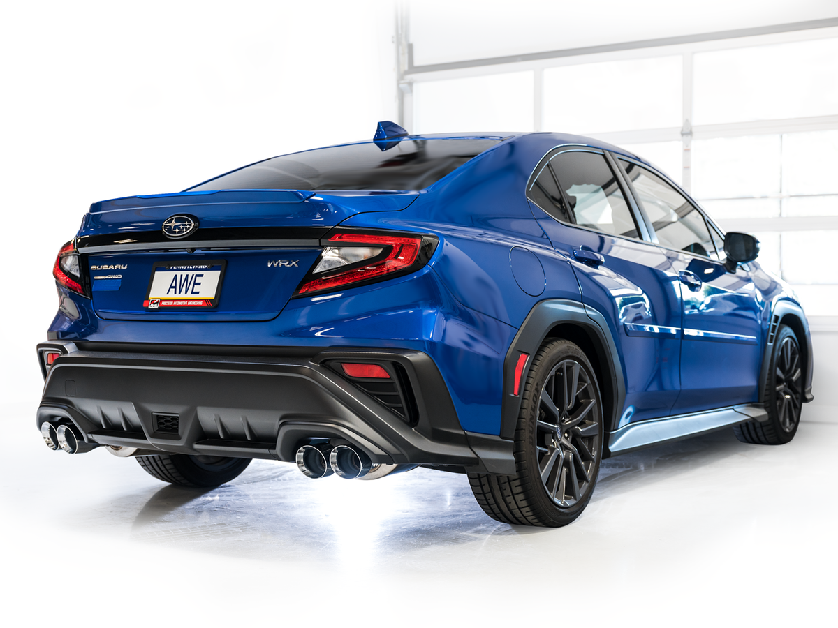AWE Track Edition Exhaust for VB Subaru WRX - Chrome Silver Tips image 6