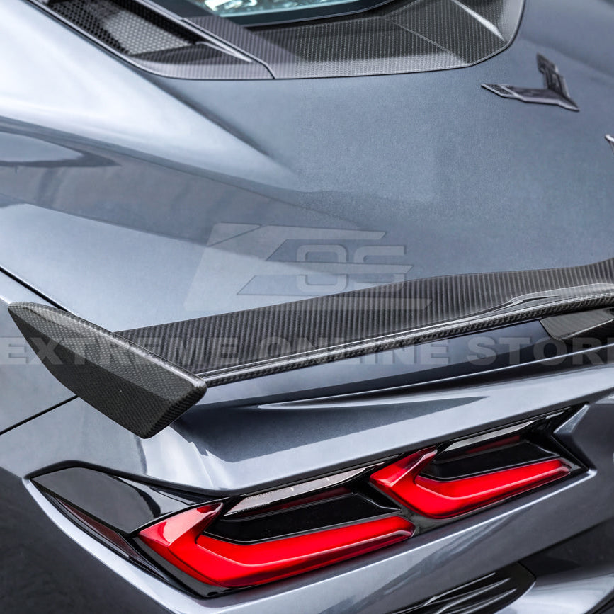 Corvette C8 Z06 W/ Z07 Package Factory Dry Carbon Fiber Rear High Wing Spoiler image 15
