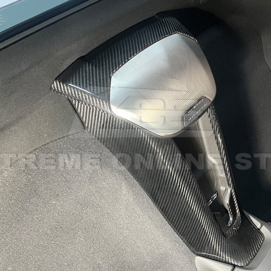 Corvette C8 DRY CARBON FIBER Upper Waterfall Speaker Cover image 12