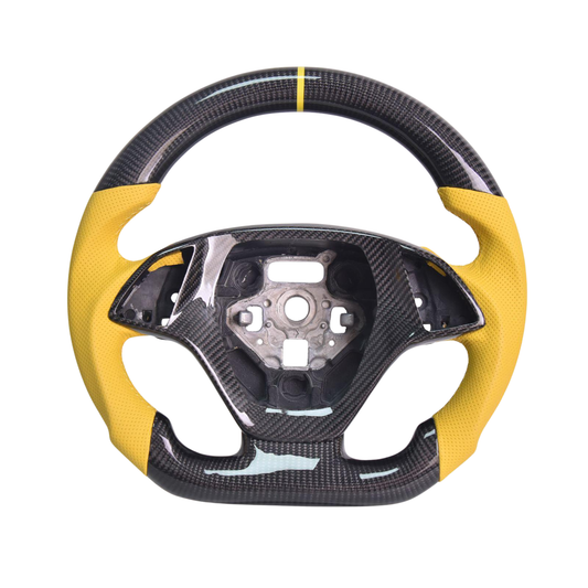 Chevrolet Corvette C7 Yellow Leather Yellow Stitching Carbon Fiber Steering Wheel image 1