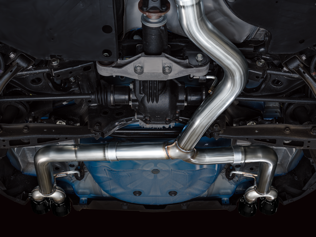AWE Track Edition Exhaust for VB Subaru WRX - Diamond Black Tips image 3