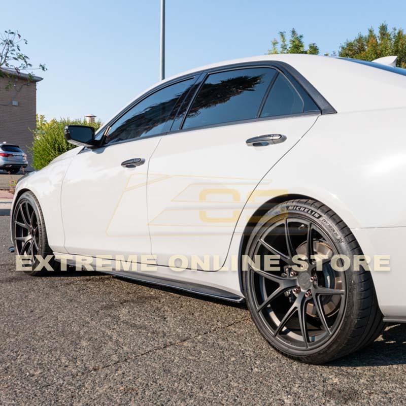 2014-19 Cadillac CTS Carbon Fiber Front Splitter & Side Skirts image 17