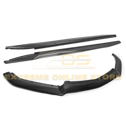 2014-19 Cadillac CTS Carbon Fiber Front Splitter & Side Skirts image 3