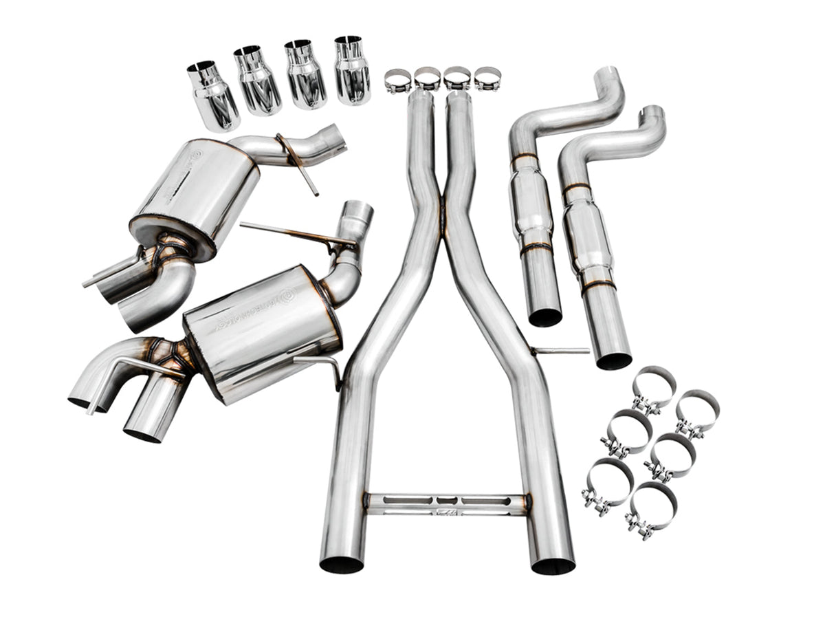 AWE Touring Edition Cat-back Exhaust for Gen6 Camaro SS / ZL1 / LT1 - Resonated - Chrome Silver Tips (Quad Outlet) image 4