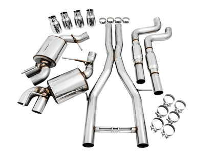 AWE Touring Edition Cat-back Exhaust for Gen6 Camaro SS / ZL1 / LT1 - Resonated - Chrome Silver Tips (Quad Outlet) image 4