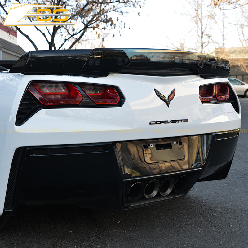 Corvette C7 Wickerbill Rear Spoiler Extension (Dark Tinted) image 3