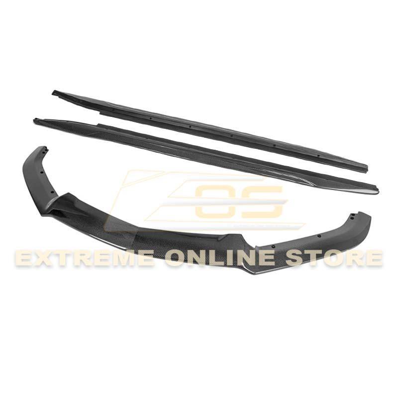 2014-19 Cadillac CTS Carbon Fiber Front Splitter & Side Skirts image 1