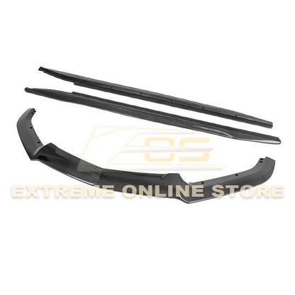 2014-19 Cadillac CTS Carbon Fiber Front Splitter & Side Skirts image 1