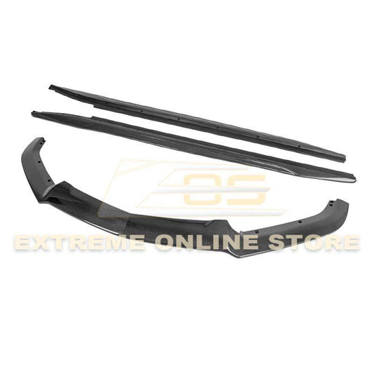 2014-19 Cadillac CTS Carbon Fiber Front Splitter & Side Skirts image 1
