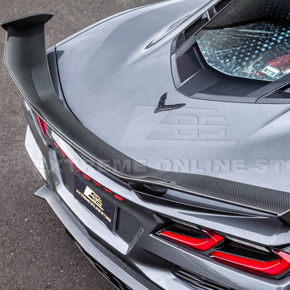 Corvette C8 Z06 W/ Z07 Package Factory Dry Carbon Fiber Rear High Wing Spoiler image 18