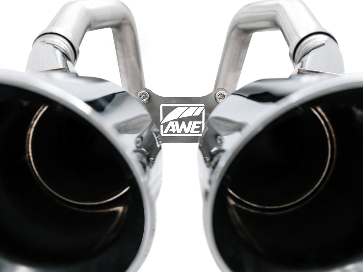 AWE Track Edition Axleback Exhaust for C7 Corvette Stingray / Z51 / Grand Sport / Z06 / ZR1 -- Chrome Silver Tips (includes AWE AFM valve simulators) image 8