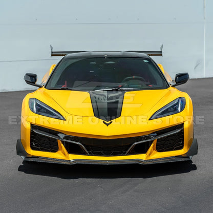 2023-Up Corvette C8 Z06 Z07 DRY CARBON FIBER Extended Package Front Lip & Canards image 6