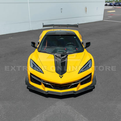 2023-Up Corvette C8 Z06 Z07 DRY CARBON FIBER Extended Package Front Lip & Canards image 7