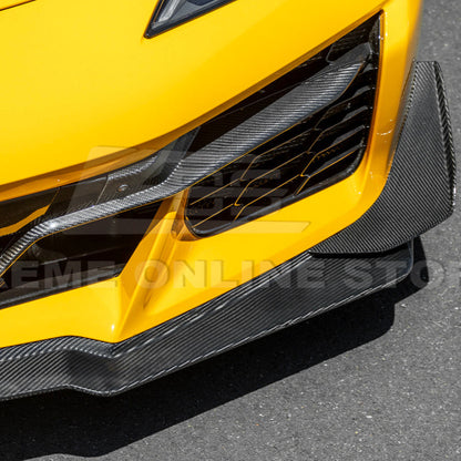 2023-Up Corvette C8 Z06 Z07 DRY CARBON FIBER Extended Package Front Lip & Canards image 14