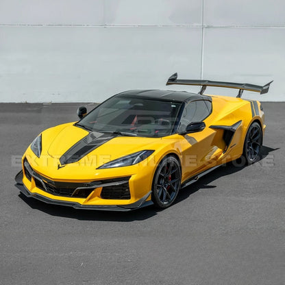 2023-Up Corvette C8 Z06 Z07 DRY CARBON FIBER Extended Package Front Lip & Canards image 4