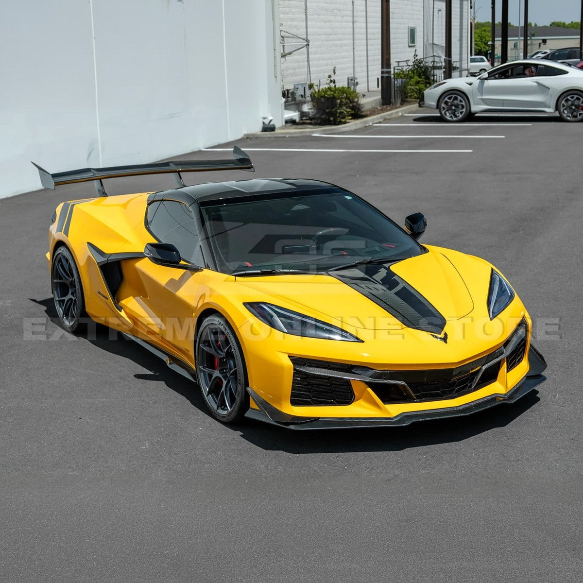 2023-Up Corvette C8 Z06 Z07 DRY CARBON FIBER Extended Package Front Lip & Canards image 8