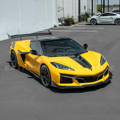 2023-Up Corvette C8 Z06 Z07 DRY CARBON FIBER Extended Package Front Lip & Canards image 8