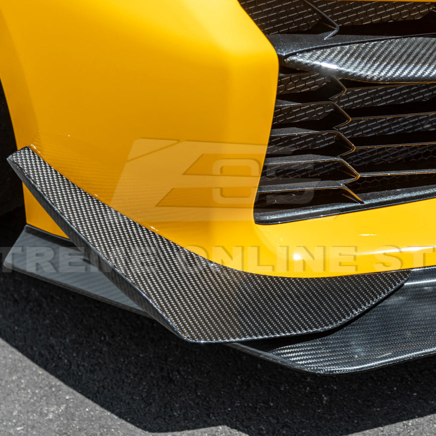 2023-Up Corvette C8 Z06 Z07 DRY CARBON FIBER Extended Package Front Lip & Canards image 17