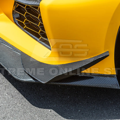 2023-Up Corvette C8 Z06 Z07 DRY CARBON FIBER Extended Package Front Lip & Canards image 19