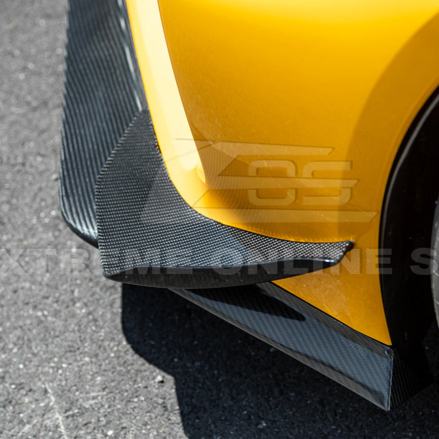 2023-Up Corvette C8 Z06 Z07 DRY CARBON FIBER Extended Package Front Lip & Canards image 20