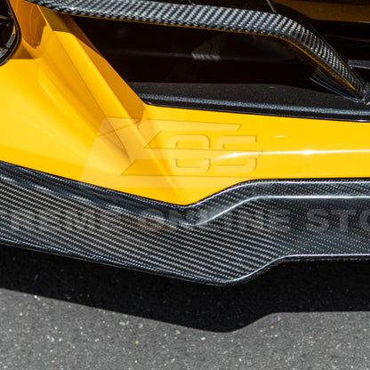 2023-Up Corvette C8 Z06 Z07 DRY CARBON FIBER Extended Package Front Lip & Canards image 12