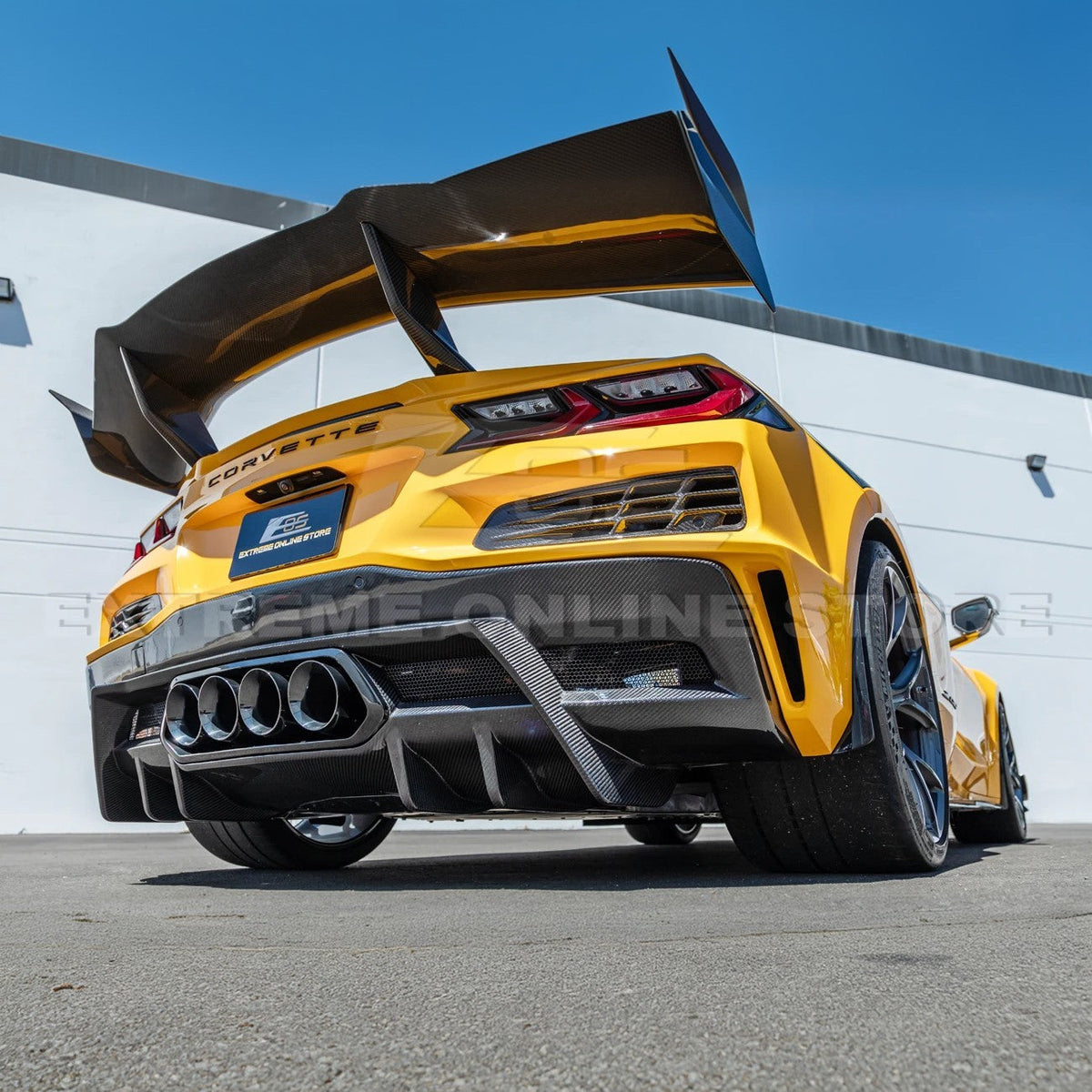 2023-Up Corvette C8 Z06 dry CARBON FIBER Rear Bumper Finned Diffuser image 11
