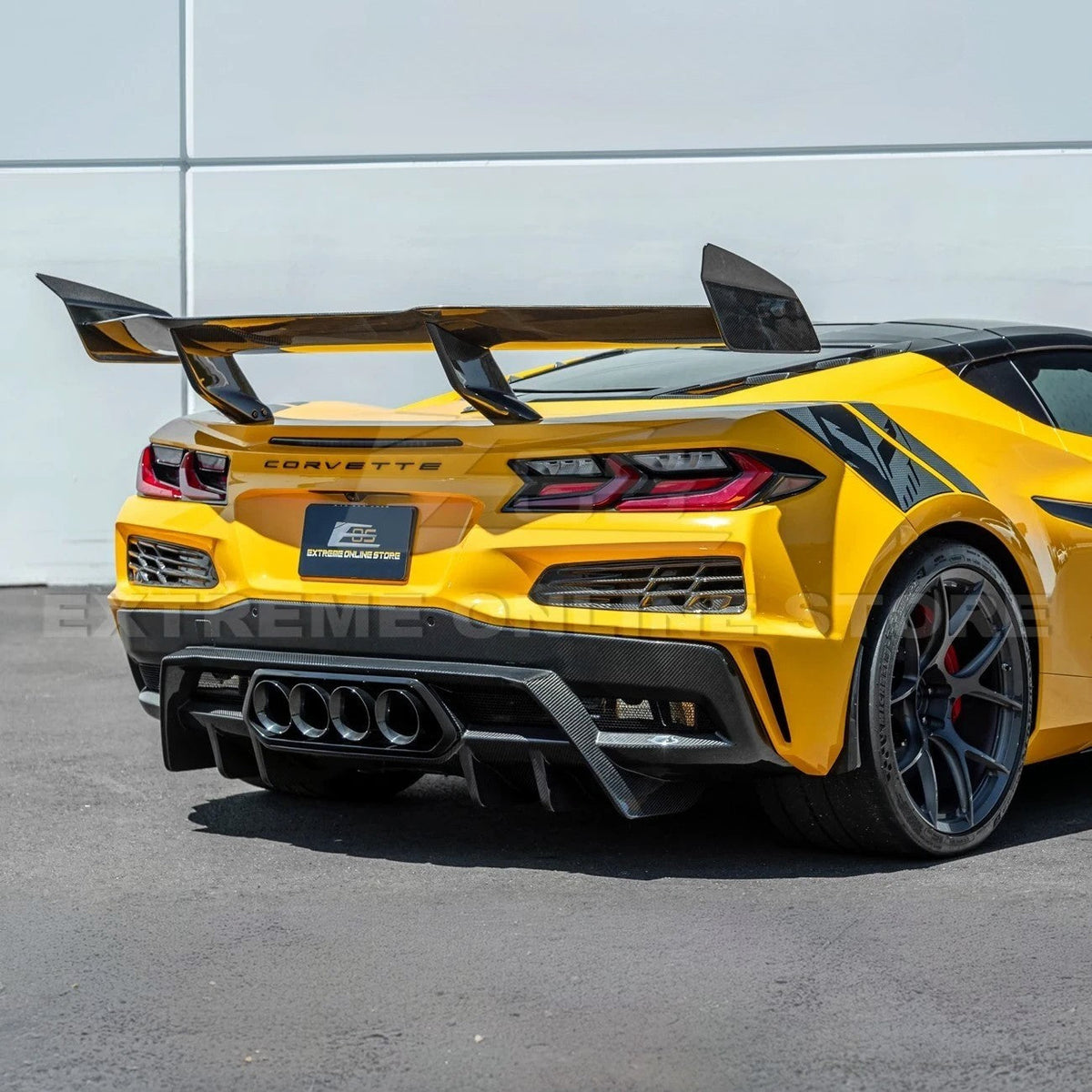 2023-Up Corvette C8 Z06 dry CARBON FIBER Rear Bumper Finned Diffuser image 5