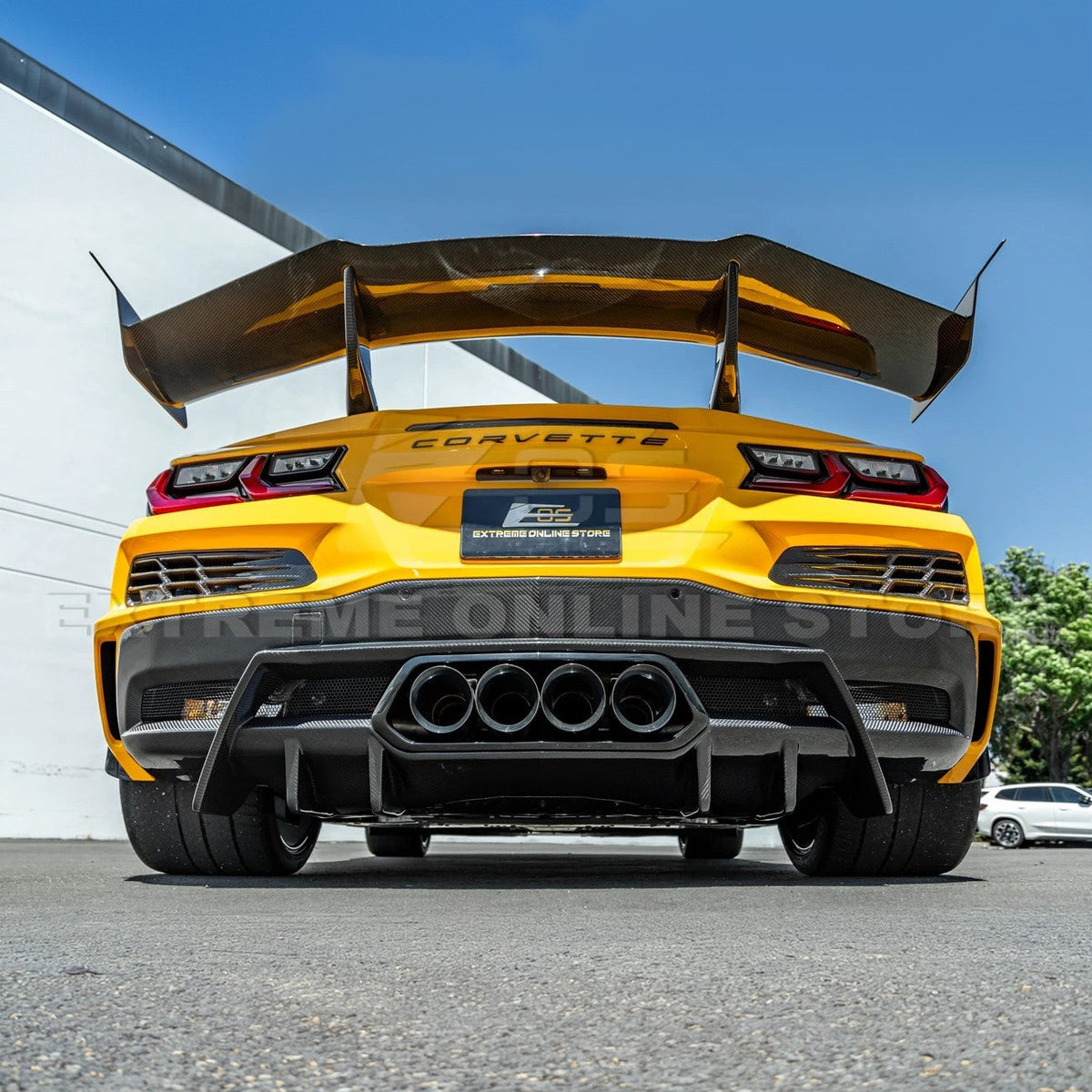 2023-Up Corvette C8 Z06 dry CARBON FIBER Rear Bumper Finned Diffuser image 7