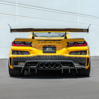 2023-Up Corvette C8 Z06 dry CARBON FIBER Rear Bumper Finned Diffuser image 6