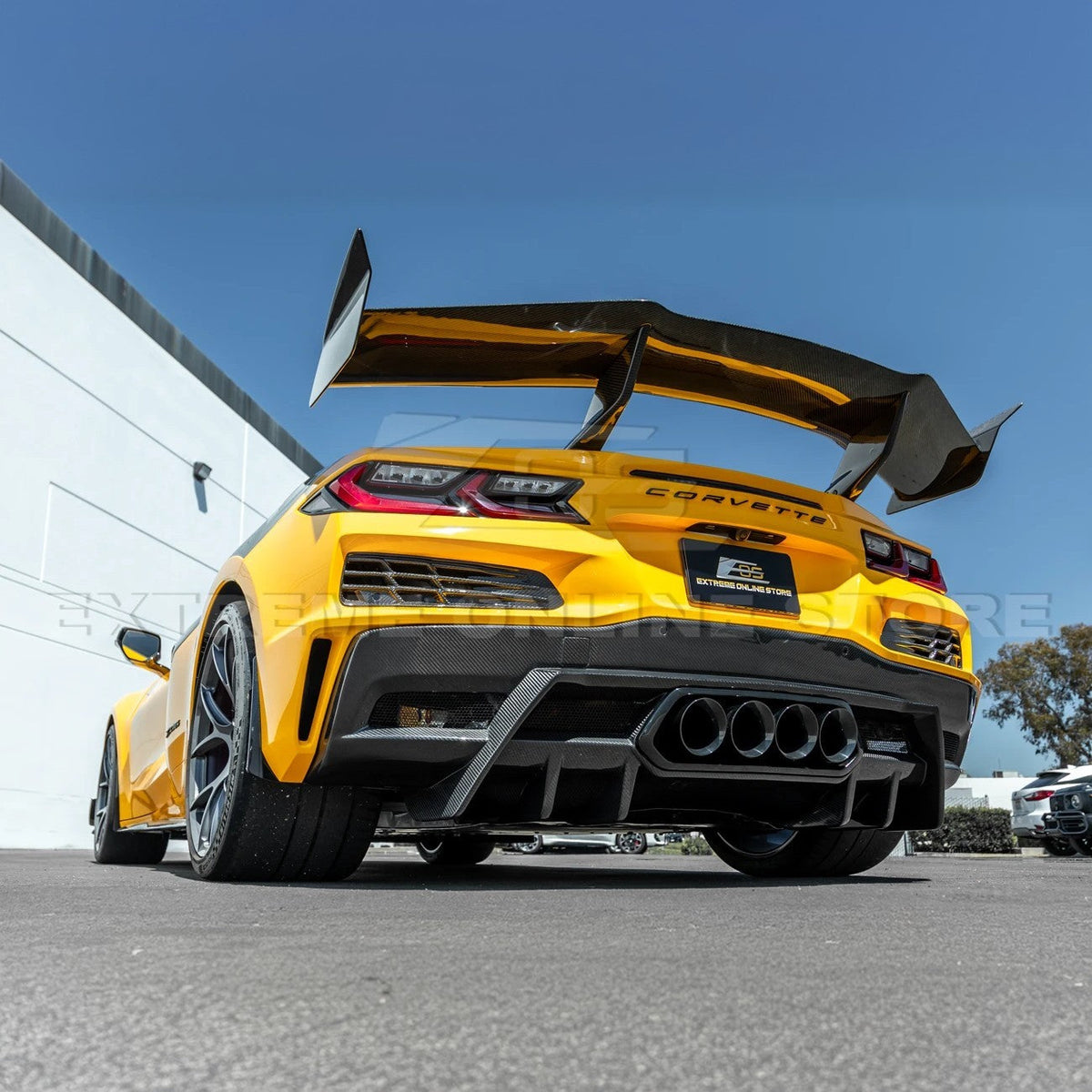 2023-Up Corvette C8 Z06 dry CARBON FIBER Rear Bumper Finned Diffuser image 10