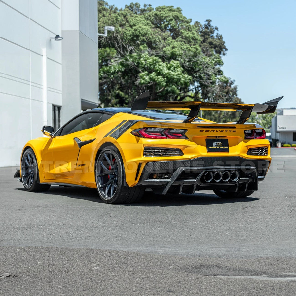 2023-Up Corvette C8 Z06 dry CARBON FIBER Rear Bumper Finned Diffuser image 8