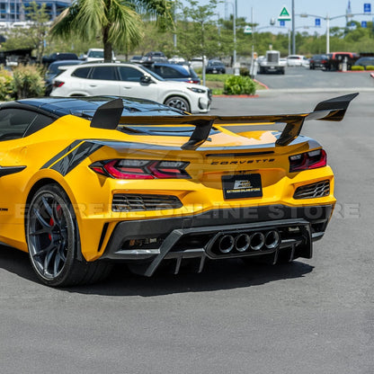 2023-Up Corvette C8 Z06 dry CARBON FIBER Rear Bumper Finned Diffuser image 9
