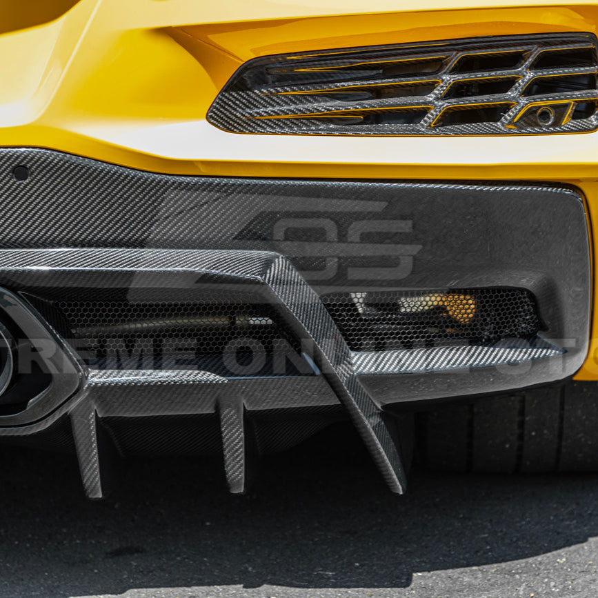 2023-Up Corvette C8 Z06 dry CARBON FIBER Rear Bumper Finned Diffuser image 14