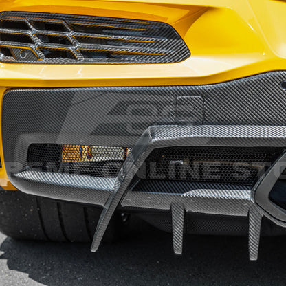 2023-Up Corvette C8 Z06 dry CARBON FIBER Rear Bumper Finned Diffuser image 12
